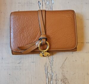Chloe Tan Leather Wallet with Gold Accents